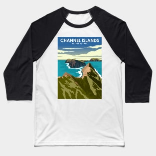 Channel Islands National Park Vintage Minimal Retro Travel Poster Baseball T-Shirt